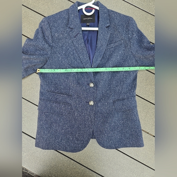 Banana Republic blue textured blazer US8 - Picture 3 of 7